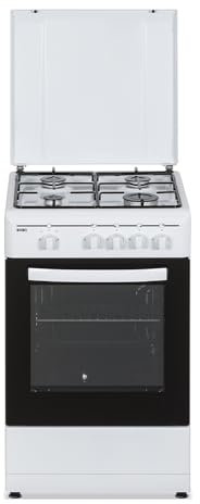 Svan Cocina de Butano Con Horno 55 Litros SKG4500TM - 4 Zonas de Cocinado, Horno Con Grill, Kit Conversión Gas Natural, Acabado en Esmalte Blanco