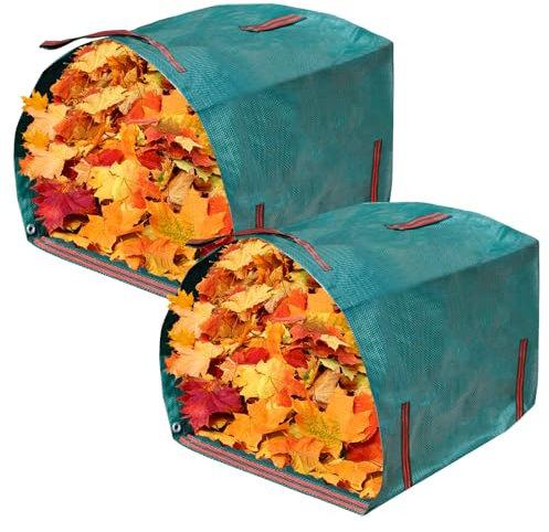 ARCITON 2X 220L Sacchi da Giardinaggio, Robusto Polipropilene (PP) Sacchi per Rifiuti da Giardino, con 6 Maniglie Riutilizzabile Sacco Raccogli Foglie