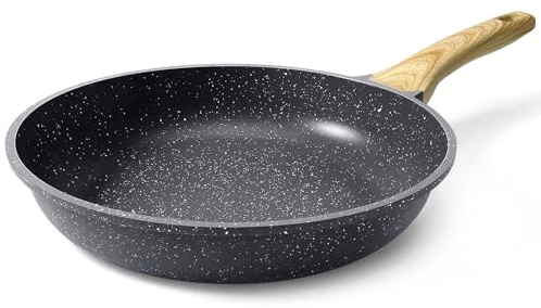 GiPP Nonstick Skillet Frying Pan,Grey Granite Non Stick Pans,Omelette Pan with Heat-Resistant Handle,Compatible with All Stovetops,PFOA Free (Grey, 20cm)