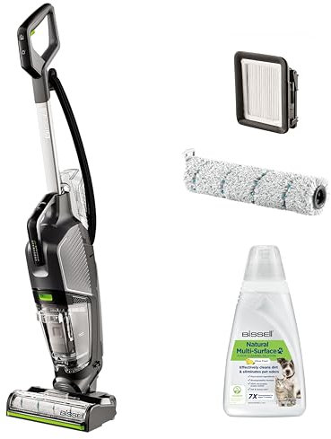 BISSELL CrossWave HydroSteam PET, Wet and Dry Vacuum Cleaner, Mop & Dries in One, Vacuum Cleaner with Steam Function, Floor Cleaner for Pet Owners, Multi-Surface Wet Vac, 76 dB, Corded, 3517E