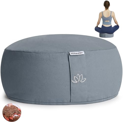 Hihealer Meditation Cushion Mothers Day Gifts Meditation Yoga Floor Cushion Pillow Filled by Buckwheat Hulls Added Activated Carbon, 33 x 33 x 15 CM Height, Christmas Xmas Gifts for Women Men