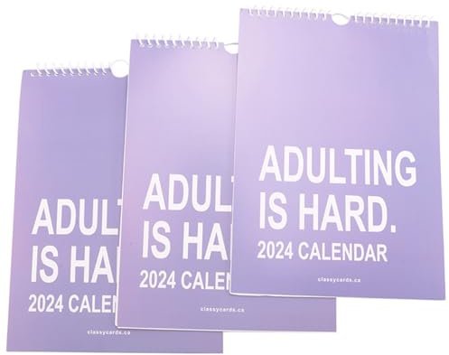 CENMEN 3 Stück Erwachsenenkalender 2024, inspirierender Monatskalender für Erwachsene, Planer für Bürokalender, einfach zu bedienen, ca. 29 x 21 cm