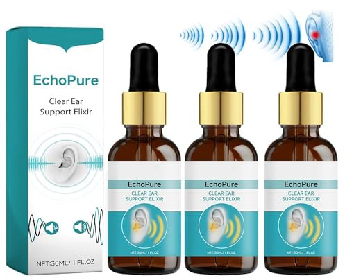 EchoPure Lot de 3 élixirs auriculaires biologiques pour acouphènes, spray anti-acouphènes EchoEase pour soulager les acouphènes, inhalateur Echo Ease, soulagement des acouphènes pour les oreilles qui