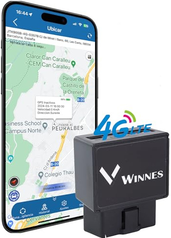 Winnes 4G Localizzatore GPS per Auto Tracker GPS 4G TK816 OBD2 GPS Tracker Geofence Velocità Alarm App Gratuita Compatibile iOS e Android per Furgone e Auto 9-40V