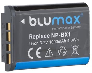 Blumax Akku NP-BX1 NP BX1 3,7V - li-Ion - 1090mAh und umweltfreundlicher Verpackung - kompatibel mit Sony RX100 III IV V FDR-X3000 DSC-RX100 DSC-HX60 HX400V HX350 HX90V HX80 DSC-H400 DSC-WX500