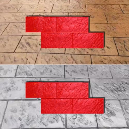 UrbanUp Moule Beton Tapis Texturant en Ardoise Réaliste 2 Pièces pour Ciment/Chemins, Peau de Texturation du Béton D'aménagement Paysager au Sol, Moules ÀàTampons en Béton Flexibles