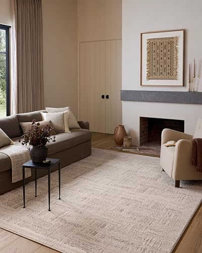 Loloi Amber Lewis Monty Collection MOT-01 Ivory/Taupe 7'-10 x 10', .50 Pile Height, Area Rug