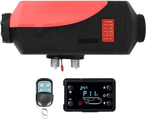 QWBDNMQP 12 V 5 kW Split-Einloch-Dieselheizung, Kraftstoff-Standheizung, energieeffiziente Diesel-Luftheizung, mit LCD-Monitor, Schalldämpfer, Fernbedienung