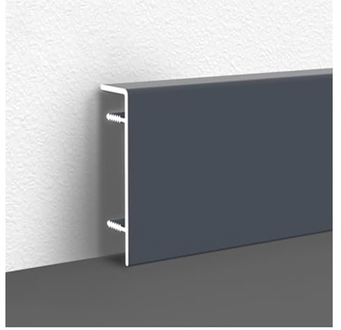 Battiscopa Battiscopa Multispecifica Grigio, Battiscopa in Alluminio Stampato per Garage/Bagno/Soggiorno e Corridoio, Personalizzabile, Resistente all'Usura e agli Strappi(L 1m/3.3ft,H 4cm/1.6in)