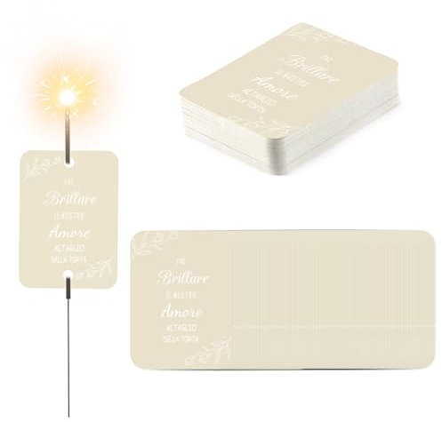 BORISCA 140 Pz Etichette Scintille Luminose Matrimonio, Cartoncini per Stelline Scintillanti per Scintille, Etichette Scintille Luminose per Matrimonio per Matrimoni Lauree Compleanni e Anniversari