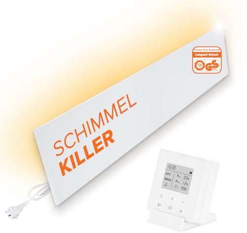 Infrarot Anti Schimmel Heizung - Schimmelentferner Wand & Bad - Mit Smart Timer - Alternative zu Schimmelspray und Antischimmelfarbe Innen Weiß - Schimmelschutz ohne Chemie - XN-IC60 PLUSMODUL