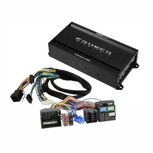 CRUNCH CRE400.4DSP-ISO.M2-4 CH klass A/B bilförstärkare – kompatibel med Audi – 4 x 50 W RMS och 6 CH 32-bitars DSP – integr. Bluetooth för ljudångning och app