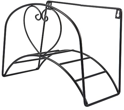 Yardwe Hose Wall Mount Bracket Rustic Iron Storage Rack Decorative Hose Holder for Garden Easy to Assemble
