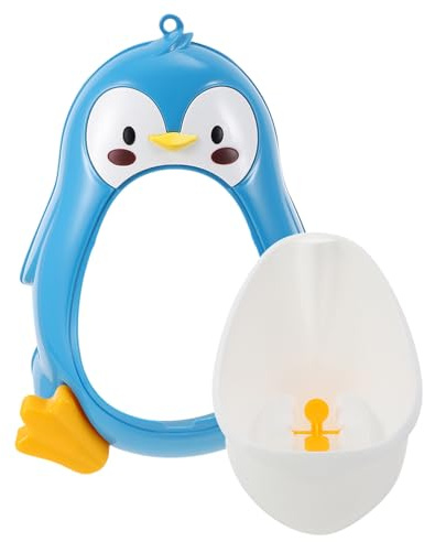 Jungen Pipi Trainer Urinal in Blau aus Pp mit Pinguin Form | Platzsparend für Badezimmer, mit Windrad Detail, für Jungen und Kinder