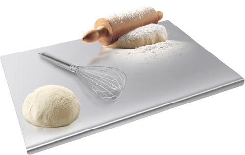 saerryor Tagliere in acciaio inossidabile, tagliere da forno, taglieri per cucina con bordo da bancone, resistente per carne, verdure, pasticceria (60 cm di lunghezza x 40 cm di larghezza)