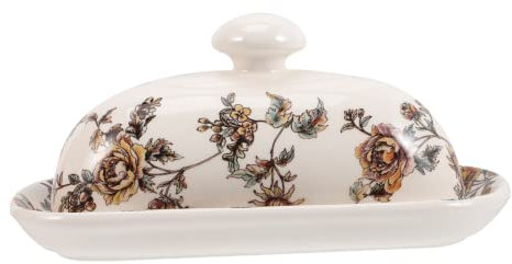IMIKEYA Ceramic Butter Box Lid Elegant Ceramic Butter Tray for Kitchen Starter Pack for Dining Table Display