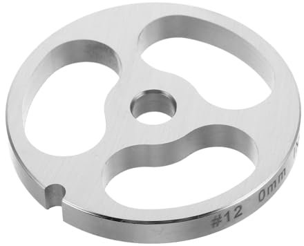 Veemoon Disco Triturador De Carne Para Embutidora, Placa De Molienda Acero Inoxidable, 3 Agujeros Grandes, Accesorio Compatible, Para Elaboración Casera De Salchichas, Fácil Limpieza y Montaje