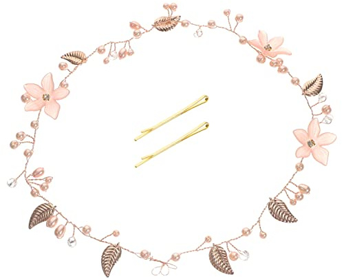 CANIGHT Coiffe De Mariée En Feuille De Fleur Vigne De Cheveux De Mariée Pour Mariage