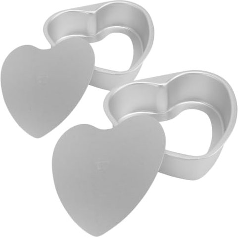 LIFKOME Teglia Forma di Cuore 2 Pezzi in Lega di Alluminio per Torta