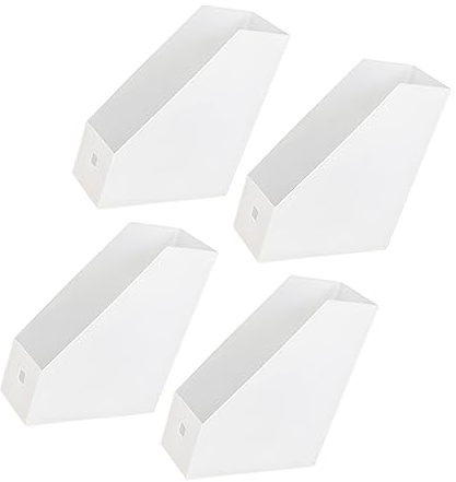 FIXOSHEE 2piezas Revistero para Escritorio Unidades Organizador Plástico Sin Tapa Diseño Recto para Oficina y Estudio