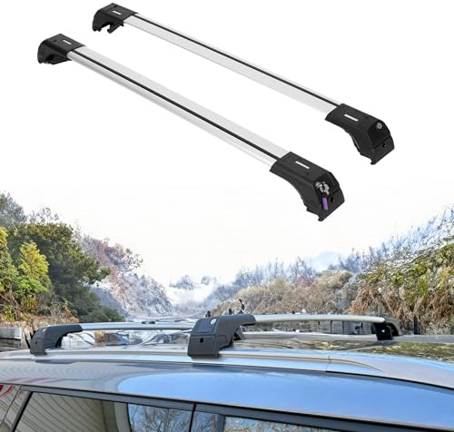 Car Roof Rack Cross Bars For Byd Seal U Suv 2024 Onwards Flush Rails | Axenture Lockable Aerodynamic Grey Aluminium Roof Bars, Set of 2, 75 kg Dynamic, 150 kg Static, T-Slot for Luggage Carriers