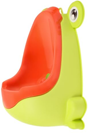LOPUNER Urinario de Entrenamiento para Niños Pequeños Montado en Pared Forma de Rana, Color Naranja, Desmontable, Ahorro de Espacio, Adecuado para Baño Infantil, Fácil Limpieza, Capacidad