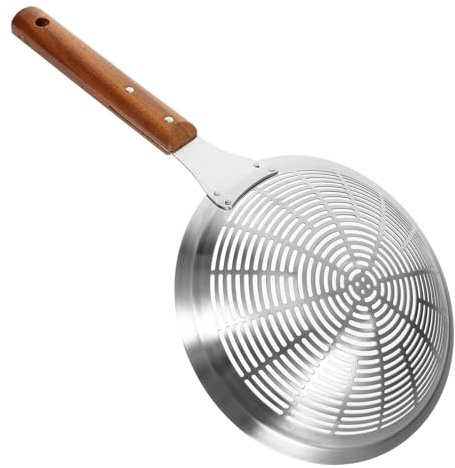 Lurrose Cucharón Espumadero Colador de Acero Inoxidable 304 Grande 24 CM Utensilio de Cocina para Escurrir Fideos y Freír Adecuado para Wok y Cocinar al Vapor