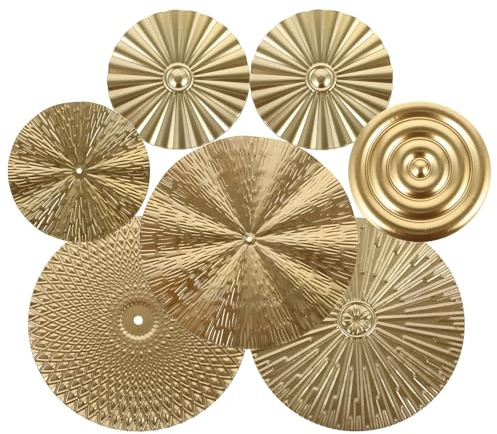 Metallo Scultura Decorazione Elegante Oro Circolare, da Parete per Casa | Struttura Stabile, Installazione Semplice, Design Raffinato per Soggiorno, Camera da Letto, Bagno e Ambienti Domestici