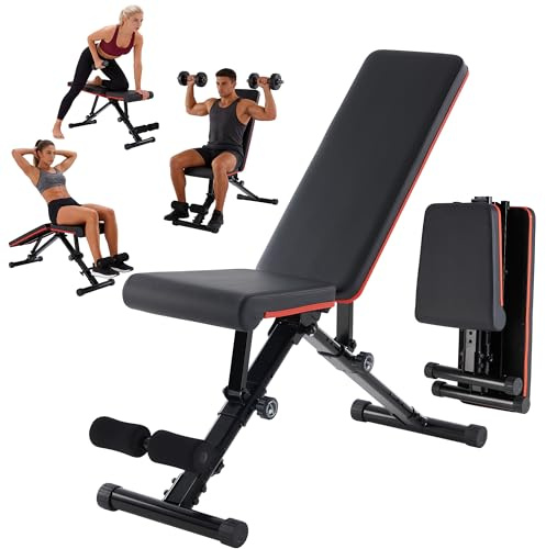 Aidoly Adjustable Weight Bench, Workout Bench 795 lbs Capacity with 72 Multi-Position Settings, Foldable Incline Decline Flat Exercise Bench for Bench Press, Sit Up, and Strength Training