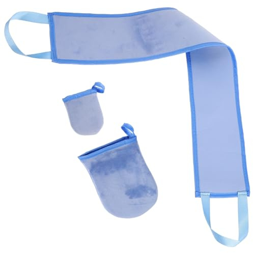 Selbstbräunungshandschuh Applikator für Hand und Rücken, 1 Satz | Flockmaterial, Blau, Gleichmäßiges Auftragen, Praktisches Design, für Männer und Frauen