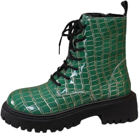 Genérico Botines de Mujer Cordones Plataforma Botines Puntera Redonda Elegantes Zapatos Suaves y Comodas Caminar Bota Informales Antideslizantes Botin para Otoño Invierno Trabajo Paseo y Uso Diario