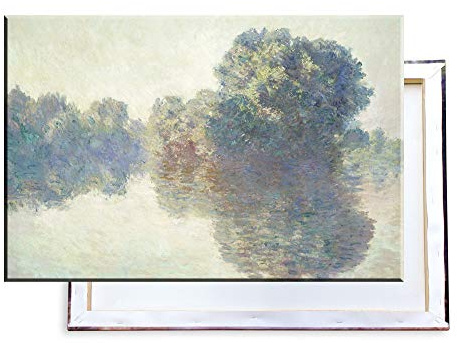 Unified Distribution Claude Monet - Die Seine bei Giverny - Klassisches Gemälde - Replik auf Leinwand 100x70 cm
