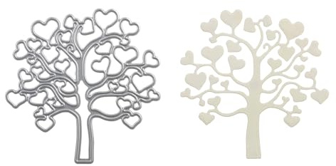 Stanzenshop Stanzschablone: Baum mit Herzen - Einzigartige Ausdruckskraft für Dein DIY Bastelprojekt, zaubert liebevolle Details in Papierarbeiten, ideal für kreative Handwerk-Liebhaber