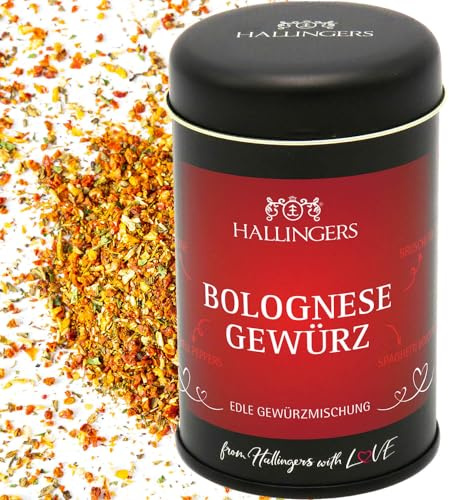 Hallingers Genuss Manufaktur Gewürzmischung Geschenk - Koch-Gewürze in edler Geschenk-Dose Bolognese für Pasta, Sauce & Fleisch, Geschenkidee für Frauen Männer