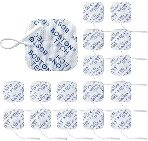 Boston Tech TENS Gerät Schmerztherapie ME89 PRO TENS EMS 7 anpassbare Modi Schmerzlinderung Muskelstimulation Inkl. 4 Elektroden 9V Batterie Fallschutz Robustes Transportetui (3. ELEKTRODEN)