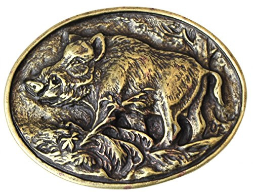 BELTINGER Gürtelschnalle Wildschwein 4,0 cm | Buckle Wechselschließe Gürtelschließe 40mm Massiv | für Jagd-Outfit