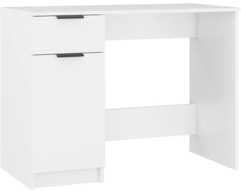 vidaXL Escritorio de Madera contrachapada Blanco 100x50x75 cm