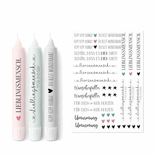 Kerzen Tattoofolie DIN A4 „Lieblingsmensch“ – Kerzensticker für Kerzen & Keramik – Wasserschiebefolie DIY Geschenk Weihnachten, Geburtstag, Abschied