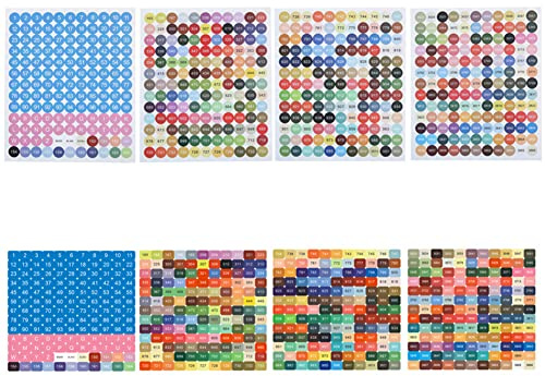 JAWSEU Autocollants de Numéro de Couleur, Étiquettes de Peinture Au Diamant avec Numéros Diamond Painting Accessoires Pastille de Couleur Autocollant pour Boîte de Rangement Diamant
