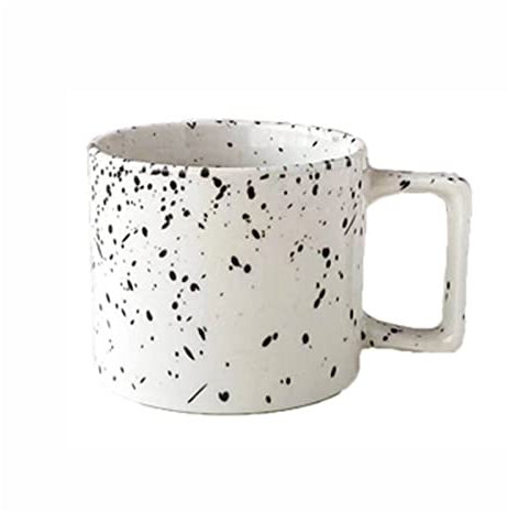 tazas tazas Juego de 2 tazas de cerámica de estilo de tinta blanca y negra for el hogar de 250ml, juego de 2 tazas de leche for el desayuno, juego de té de la tarde, taza de café adecuada for uso domé