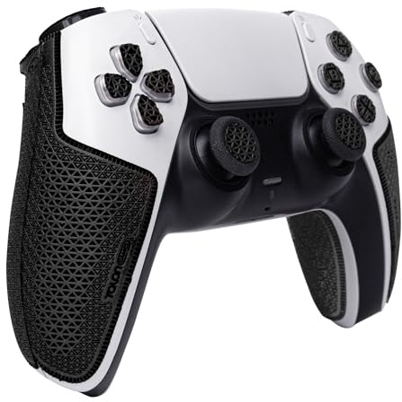 TALONGAMES Controller Grip Tapes Compatible with PS5 DualSense, Ultra Version Anti Slip Tape, Sweat Absorbent, Skin kit, Compatible with PlayStation 5 Grips, Buttons, Trigge, D-pad Black