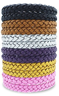 Mosquito Repellent Bracelet, 12 Pack Insect Repellent Bracelet Adjustable Leather Band Deet-Free Natural Insect Repellent Bands Waterproof Travel Essentials Mosquito Bands for All Ages Fashion(A)
