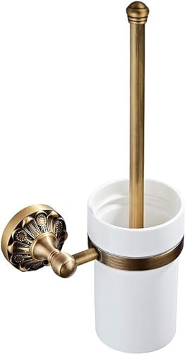 JQFDD Brosse de Toilette WC Laiton Brosses WC et Supports Murale Antique Balayette WC, Antibactérienne à Séchage Rapide