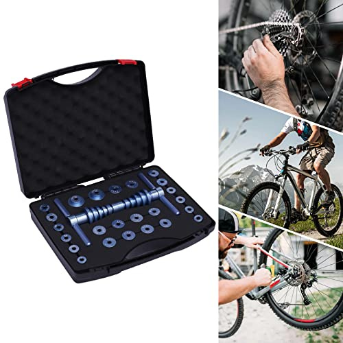 25Pcs Fahrrad Lager Presse Werkzeugs Presssatz Rahmen Rad Tretlager Press Kit Profi Innenlager Installations Radnabenlager Nabe Achsenlager Einbau Tool Montage Unterlager Set Case Fahrradnabe Naben