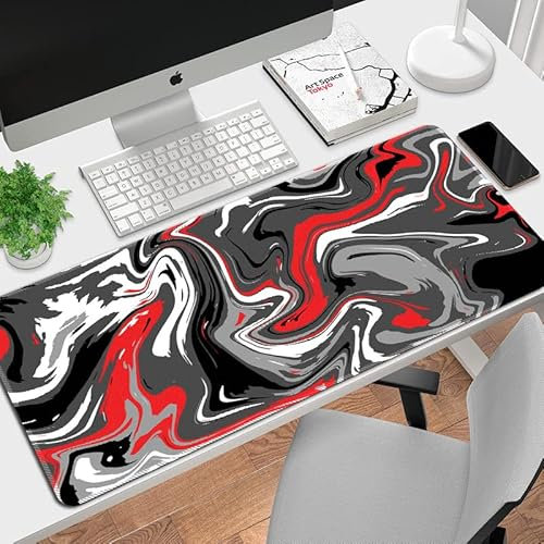 【5 Patterns 3 Sizes】Gaming Mouse Pad Marbled Design Fluid Pattern Large Mouse Pad for Desk Keyboard and Mouse Pad Desk Mat Computer Mat Protector Mat Office Desk Accessories Gifts - 31.5L*11.8W