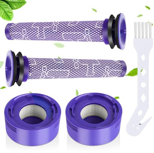 VFANDV Filtro para Dyson, 4 Piezas Filtro Compatible para Dyson V7 V8 Serie Reutilizable 2 Postfiltros 2 Prefiltros Filtros Aspiradora para Dyson Aspiradora Animal Absolute Motorhead