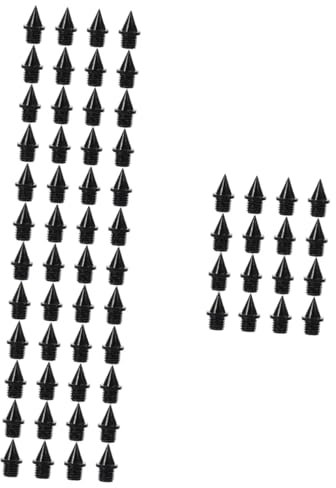 Gogogmee 64 Stück Schuhnägel Spurspikes Ersatzschuhe Ersatzspikes Spurschuhe Sohle Nagel Spur Schuhspikes Laufschuhe Nägel Damen Laufschuhe Metall Schwarz