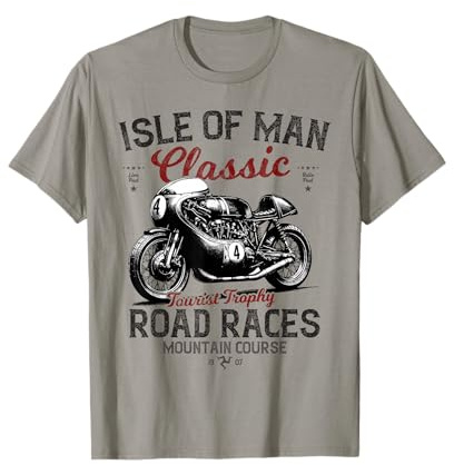 Retro Isla de Man TT Races Carrera de Motos Vintage Camiseta