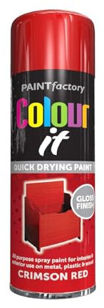 DIOXSTAR Crimson Red Gloss Spray Paint, Quick Drying, All Purpose Spray, Suitable for Metal, Plastic & Wood Surfaces, Interior & Exterior Use, 250ml (1 PCS)