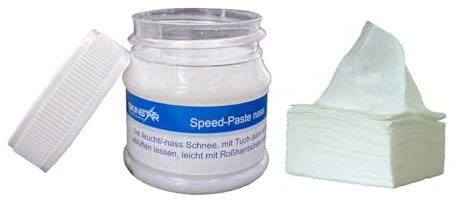 SkinStar Speed Paste Skiwax - Cera de esquí, 30 g, paño de limpieza